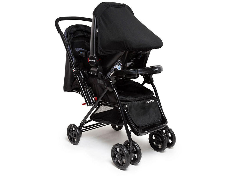 Conjunto Travel System Reverse Preto Rajado CAX00430 Cosco Kids