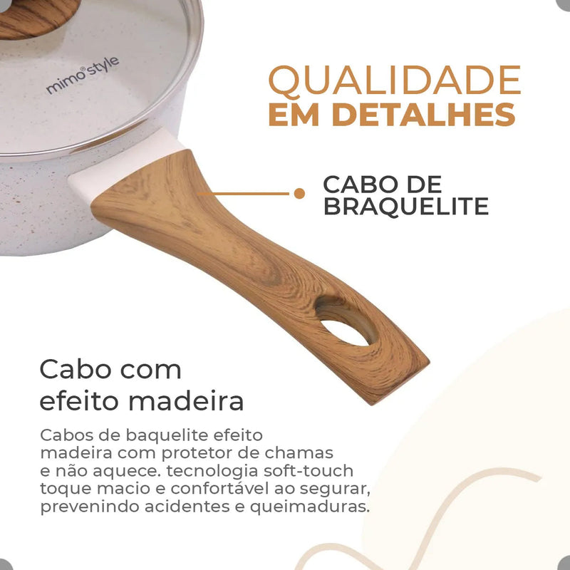 Jogo De Panelas Antiaderente Cerâmica Mimo Style 10 Peças