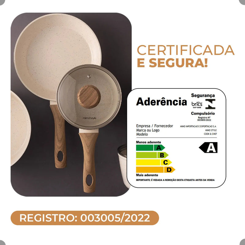 Jogo De Panelas Antiaderente Cerâmica Mimo Style 10 Peças