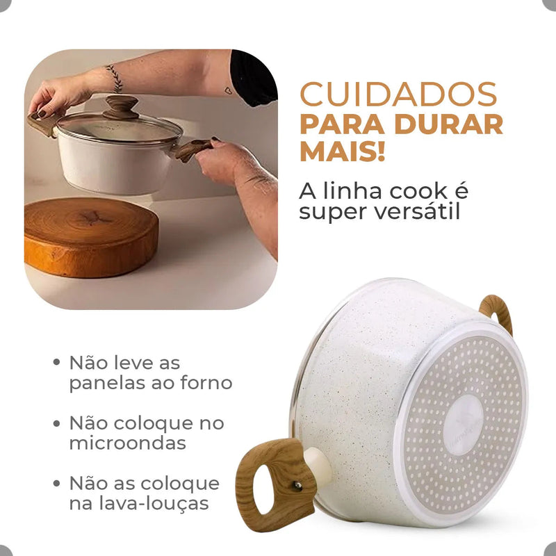 Jogo De Panelas Antiaderente Cerâmica Mimo Style 10 Peças