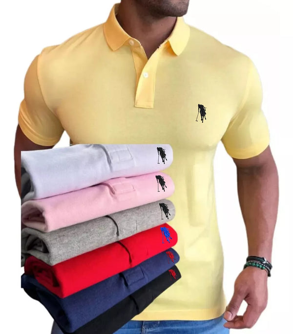 Kit 7 com Camisa Gola Polo da Marca Polo - cores sortidas