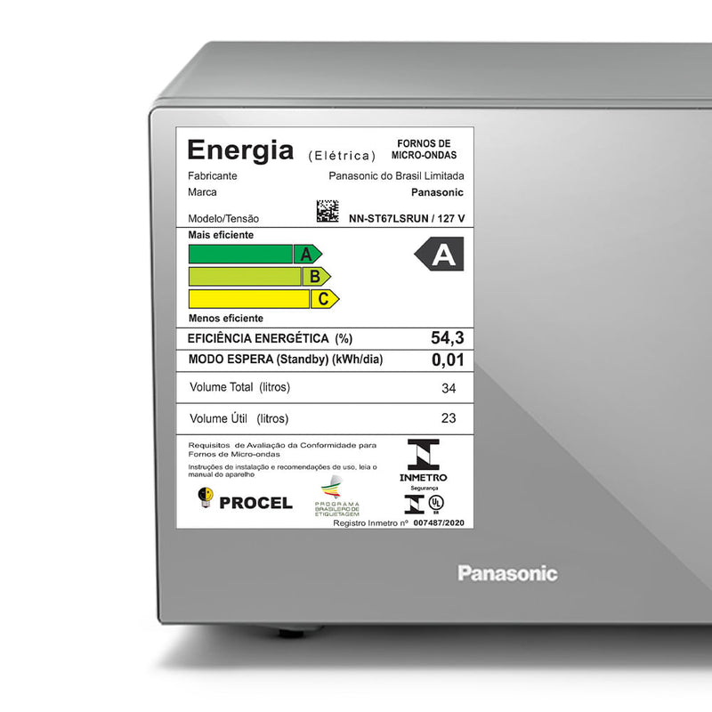 Microondas Panasonic Tecnologia Antibactéria AG 34L Inox - ST67LSRU