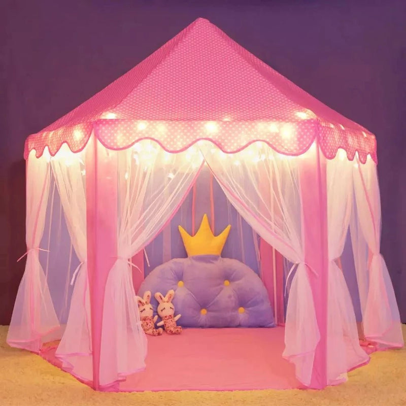 Barraca/Tenda Infantil com Luzes de Led Castelo para Meninas