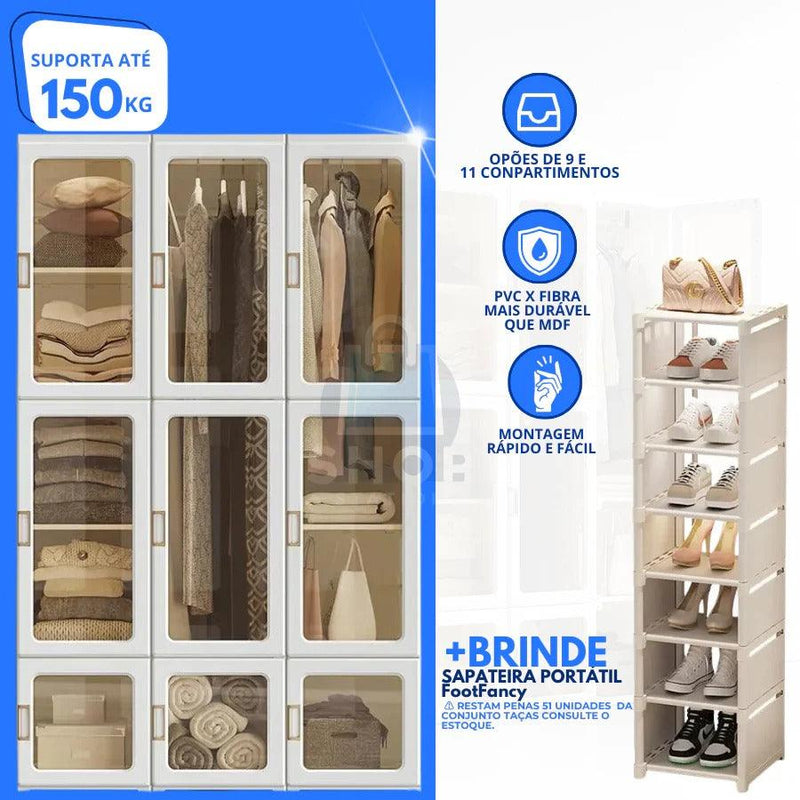 (Compre 1 Leve 2) Closet Dobrável Inteligente + Brinde 1 Sapateira