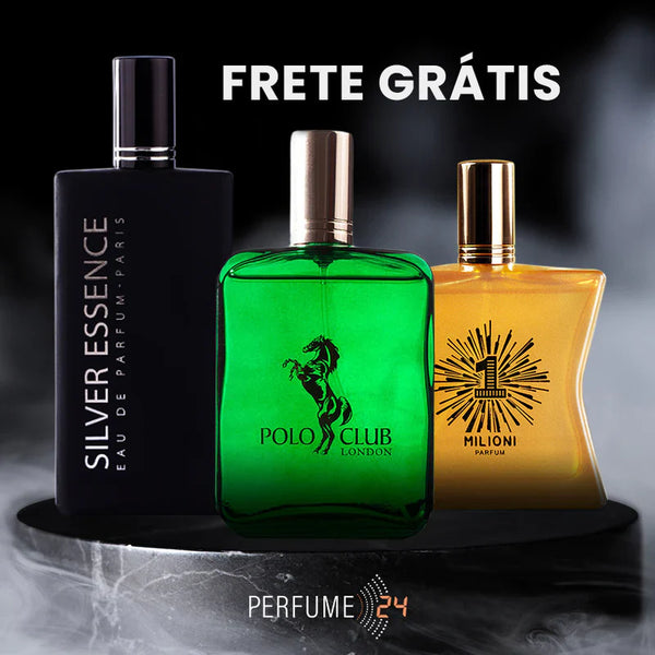 (Compre 1 Leve 3) Kit 1 Polo Club London Green 100ml + 1 Milioni 100ml + 1 Silver Essence 100ml